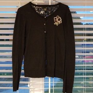 Black Lace back cardigan